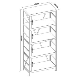 Estante Navigli 5 Prateleiras cor Cera Mel 182 cm - 60760