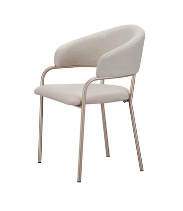 Cadeira Alina Assento Linho Asti Base Champagne - 77282