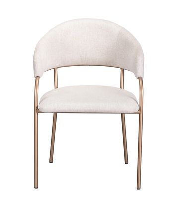 Cadeira Alina Assento Trama Latte Base Gold - 77285
