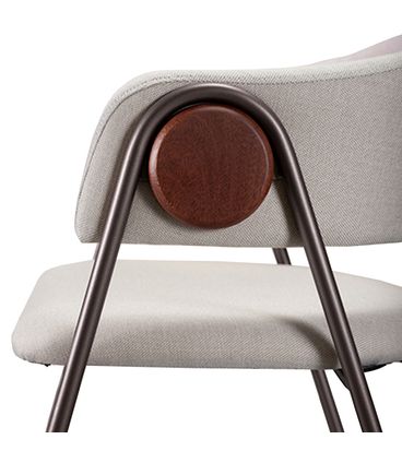 Cadeira Fleur Assento Linho Bege Base Bronze - 77289