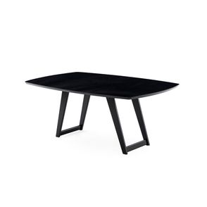 Mesa de Jantar Jesse Preta Com Tampo de Vidro Preto 190cm - 77299