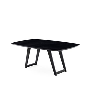Mesa de Jantar Jesse Preta Com Tampo de Vidro Preto 190cm - 77299
