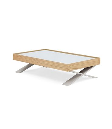 Mesa de Centro Sorotov Base Off White Tampo Espelhado 160cm - 77348