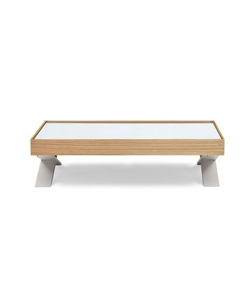 Mesa de Centro Sorotov Base Off White Tampo Espelhado 160cm - 77348