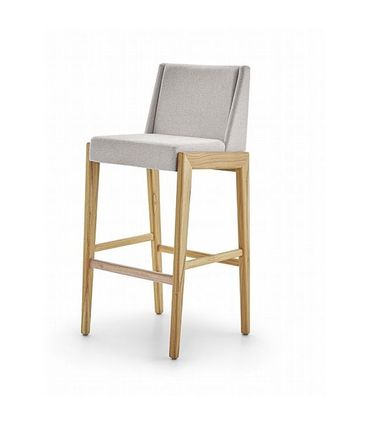 Banqueta Bar Daiki Estrutura Cinamomo Assento Tecido Linho Crú 100cm - 77350