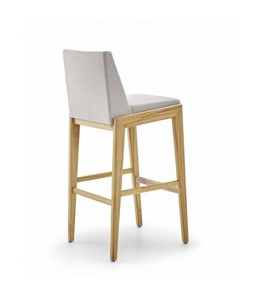 Banqueta Bar Daiki Estrutura Cinamomo Assento Tecido Linho Crú 100cm - 77350