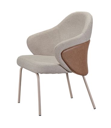 Cadeira Groove Assento Stone PU Cammel Base Fendi - 77352