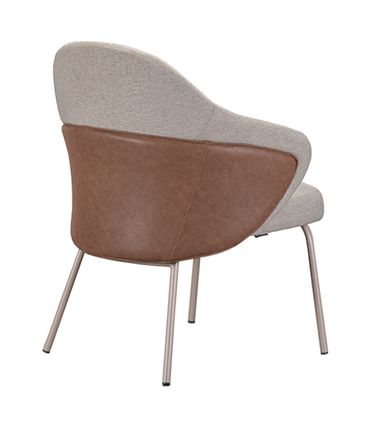 Cadeira Groove Assento Stone PU Cammel Base Fendi - 77352