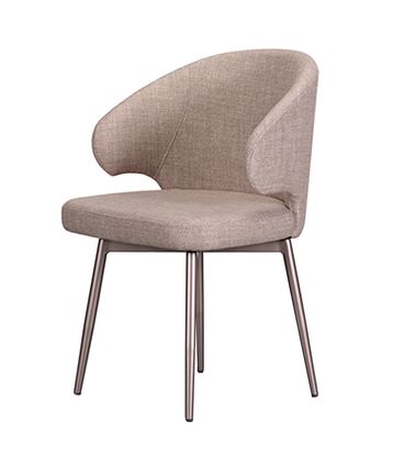 Cadeira Promise Fixa Assento Trama Granola Base Metalizada Bronze - 77362
