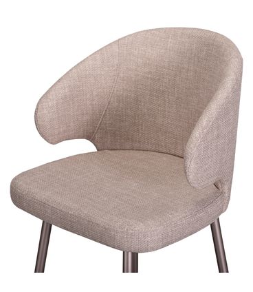 Cadeira Promise Fixa Assento Trama Granola Base Metalizada Bronze - 77362