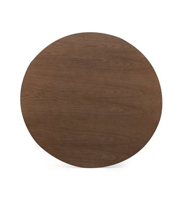 Mesa Centro Redonda Ovale Tampo Amêndoa com Base Grafite 90cm - 77363