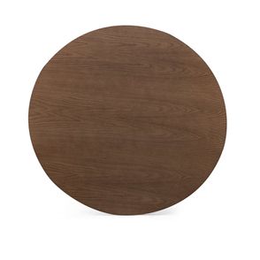 Mesa Centro Redonda Ovale Tampo Amêndoa com Base Grafite 70cm - 77365