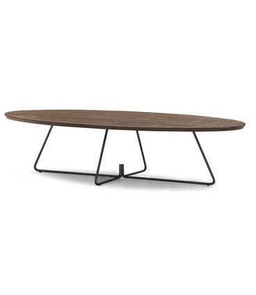 Mesa Centro Oval Ovale Tampo Amêndoa com Base Grafite 120cm - 77366