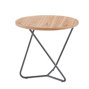 Mesa Lateral Cloe Tampo Cinamomo Base Cinza Fosco 42cm - 77371