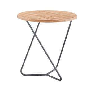 Mesa Lateral Cloe Tampo Cinamomo Base Cinza Fosco 48cm - 77372