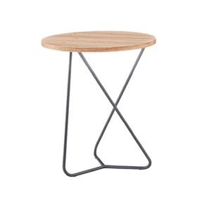 Mesa Lateral Cloe Tampo Cinamomo Base Cinza Fosco 54cm - 77373