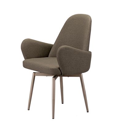 Cadeira Felicity Giratória Trama Oliva Base Champagne - 77390