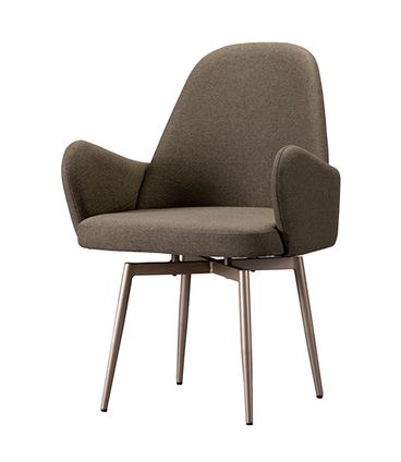 Cadeira Felicity Giratória Trama Oliva Base Champagne - 77390