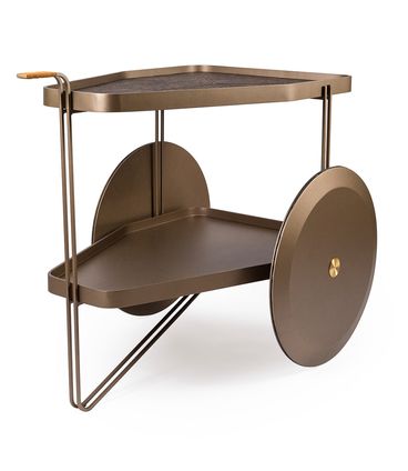 Carrinho Bar Elano Bronze e Mescla Cinza Base Bronze - 77423