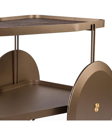 Carrinho Bar Elano Bronze e Mescla Cinza Base Bronze - 77423