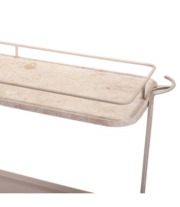 Carrinho Bar Amour Fendi Travertino Base Champagne - 77426