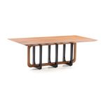 Mesa de Jantar Dylan Tampo e Base Cinamomo Detalhe em Preto