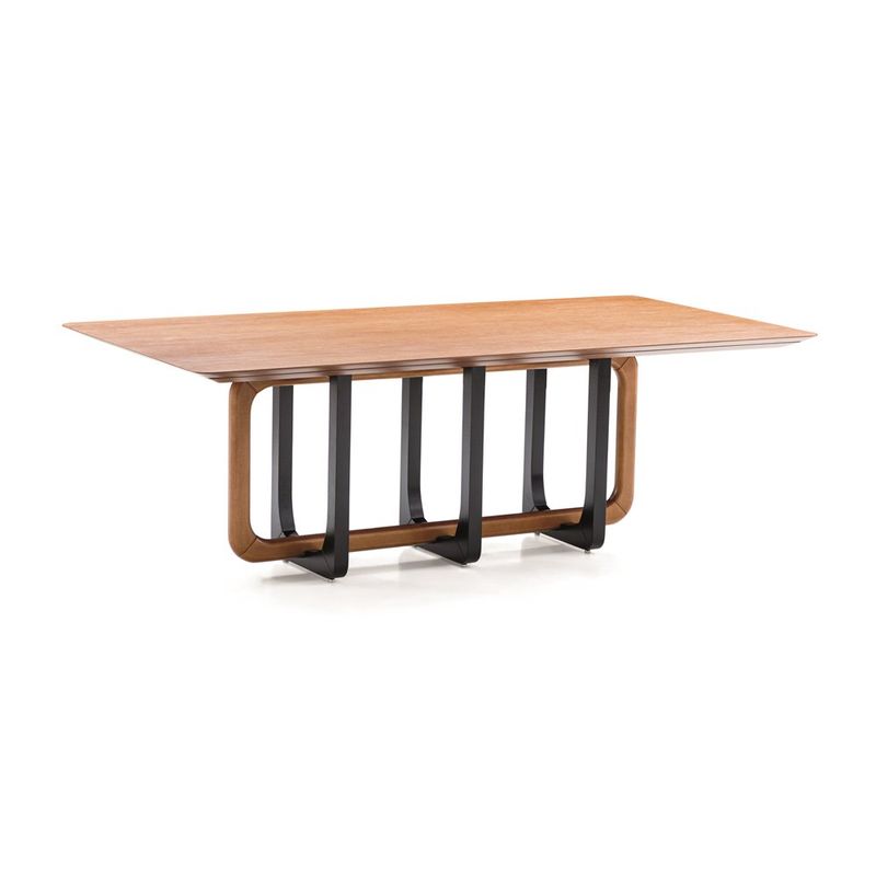 Mesa de Jantar Dylan Tampo e Base Cinamomo Detalhe em Preto