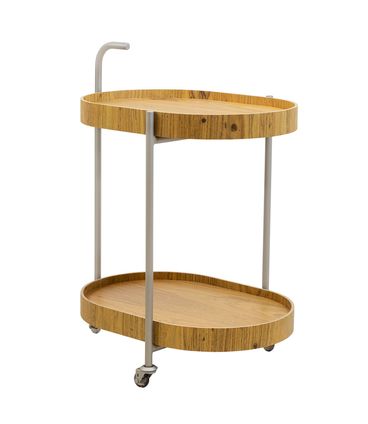 Carrinho Bar Zaki Bandeja Louro Freijó Base Aluminium - 77474