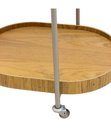 Carrinho Bar Zaki Bandeja Louro Freijó Base Aluminium - 77474