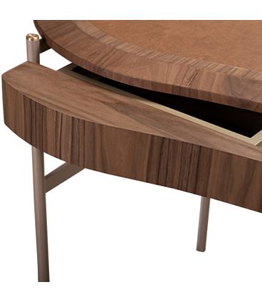 Escrivaninha Eternity Gaveta Nogueira Base Champagne - 77454