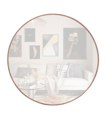 Espelho Dakota Redondo Moldura Louro Freijó 120cm - 77497