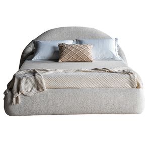 Cama Casal Luna Cabeceira Base Bouclé Italy - 77613