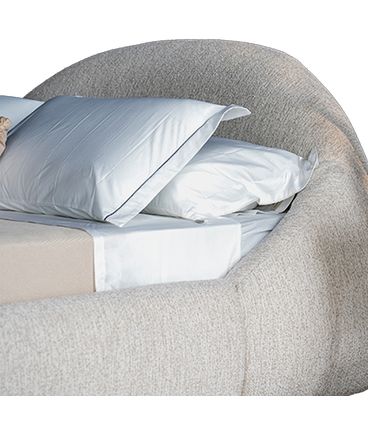 Cama Casal Aurora Cabeceira Base Bouclé Italy - 77613