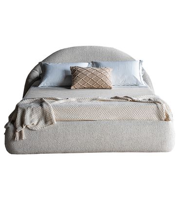 Cama Casal Queen Aurora Cabeceira Base Bouclé Italy - 77614