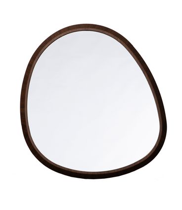 Espelho Fortaleza Slim Pequeno Moldura Nogueira 62X55cm - 77653