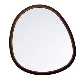 Espelho Bossa Slim Médio Moldura Nogueira 82X74cm - 77654