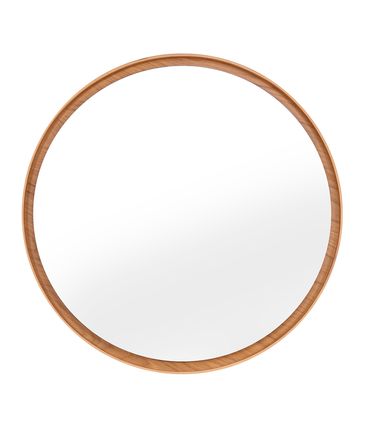 Espelho Lírio Redondo Moldura Carvalho 80cm - 77740