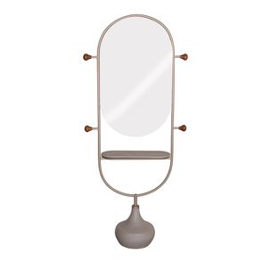 Espelho Cabideiro Vlogger Base Cimento Champagne - 77780