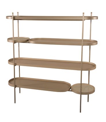 Estante Bellagio Bandeja Champagne Tela Palha 160cm - 77787