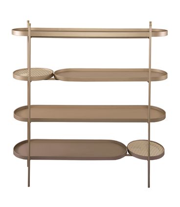 Estante Bellagio Bandeja Champagne Tela Palha 160cm - 77787