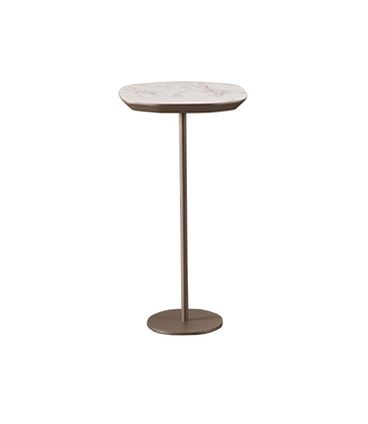 Mesa Apoio Prime Baixa Tampo Calacata Base Champagne - 77873