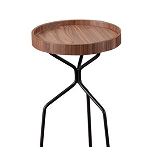 Mesa Apoio Bruges Baixa Bandeja Nogueira Base Preta - 77877