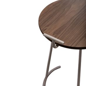 Mesa Apoio Chay Tampo Nogueira Base Aluminium - 77894