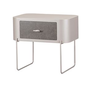 Mesa Cabeceira Munich Aluminium Gaveta Mescla Cinza - 77912