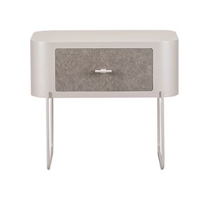 Mesa Cabeceira Munich Aluminium Gaveta Mescla Cinza - 77912