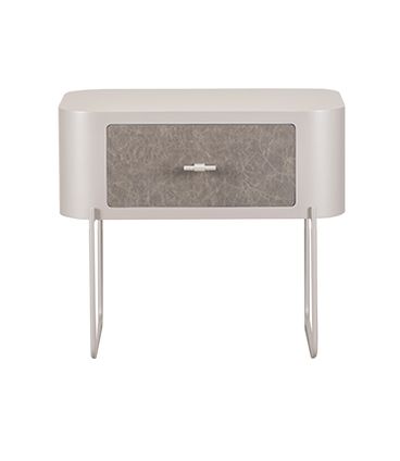 Mesa Cabeceira Nobre Aluminium Gaveta Mescla Cinza - 77912