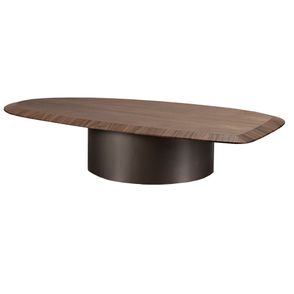Mesa Centro Arona Baixa Nogueira Base Bronze - 77935