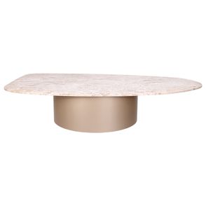 Mesa Centro Arona Média Travertino Base Champagne - 77937