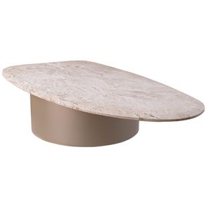 Mesa Centro Arona Média Travertino Base Champagne - 77937