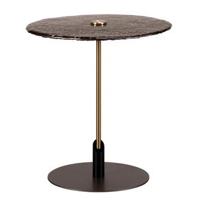 Mesa de Apoio Clio Baixa Bronze Haste Ouro Base Preta - 77941
